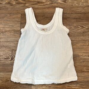 Faherty Organic Cotton Women's Size XS White Gauze Tank Top Relaxed Minimalist